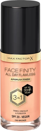 Max Factor Foundation Facefinity All Day Flawless LSF 20, 80 Bronze, 30 Ml