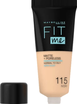 Maybelline New York Foundation Fit Me Matte & Poreless 115 Ivory, 30 Ml